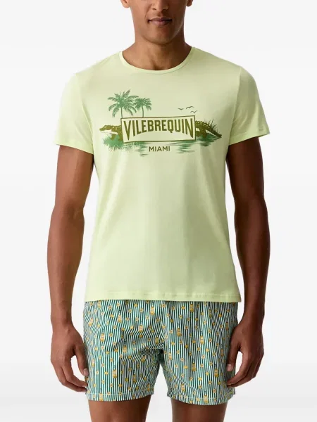 Scurt tricou Vilebrequin cu imagine verde