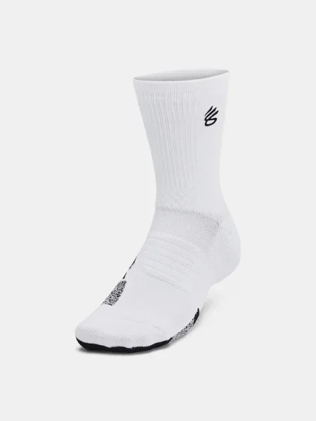 Férfi zokni Under Armour Curry AD Playmaker 1P Mid white / black / black Curry AD Playmaker 1P Mid fehér