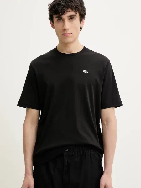Тениска Diesel T-ADJUST-DOVAL-PJ T-SHIRT с изчистен дизайн черно