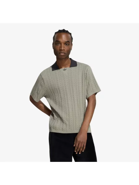 T-shirt adidas Cable Knit Football Jersey Silver Pebble XL