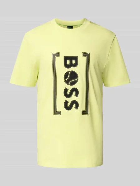 T-shirt o kroju regular fit z czystej bawełny model ‘ICONIC’ Boss Green zielona