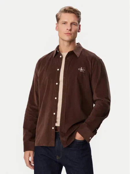 Calvin Klein Jeans Marškiniai Tamsiai ruda