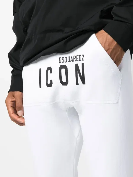 Pantaloni Dsquared2 cu imagine alb