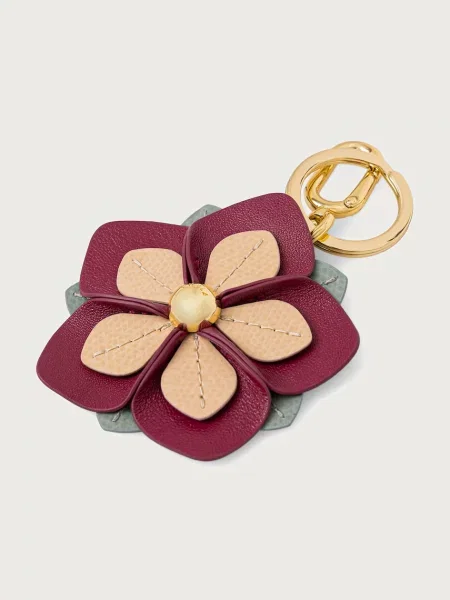 Furla obesek za ključe Allegra Hibiscus Keyring roza