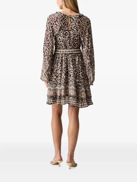 Rochie mini Farm Rio cu imprimeu abstract maro