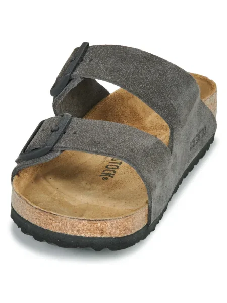 Pantofi Birkenstock de catifea gri