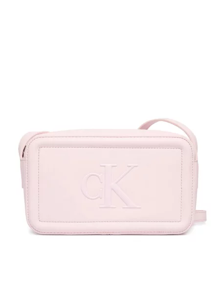 Crossbody torbica Calvin Klein iz umetnega usnja roza