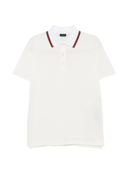 Tricou polo Gucci din jerseu alb
