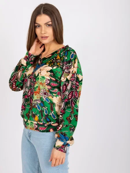 Bluză Fashionhunters cu imagine verde