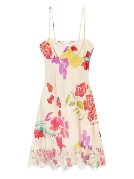 Rochie mini Donde Esteban cu model floral cu imagine de costum