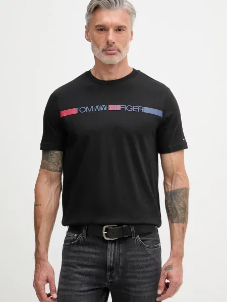 Tommy Hilfiger t-shirt ανδρικό μαύρο