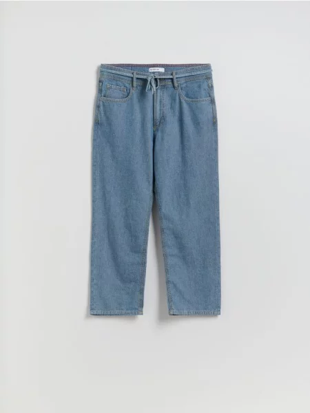 Reserved Blugi relaxed straight albastru