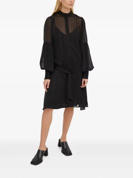 Sukienka koszulowa Bruuns Bazaar w paski do kolan garniturowa czarna