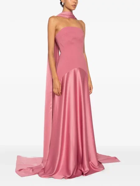 Rochie maxi Solace London fără bretele roz
