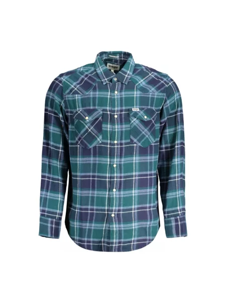 Koszula Wrangler flanelowa z długim rękawem zielona