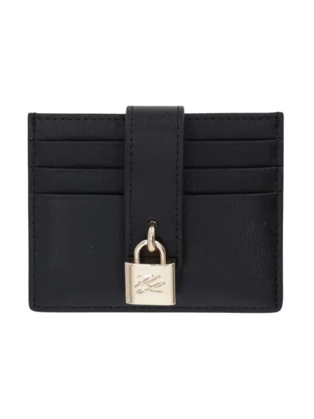 Karl Lagerfeld etui na karty skórzane K/AUTOGRAPH czarny