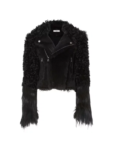 Geacă Fendi din piele de oaie negru