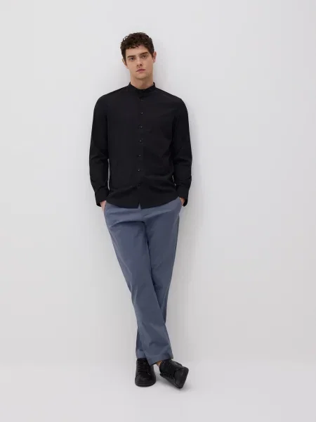 Reserved Сорочка slim fit із коміром-стійкою чорний