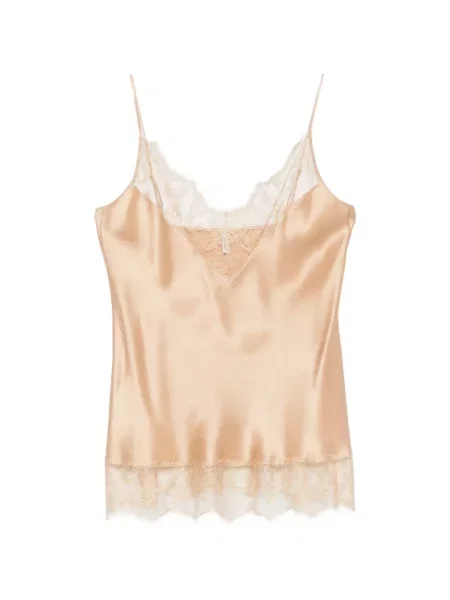 Maiou Carine Gilson cu decolteu în V din dantelă maro