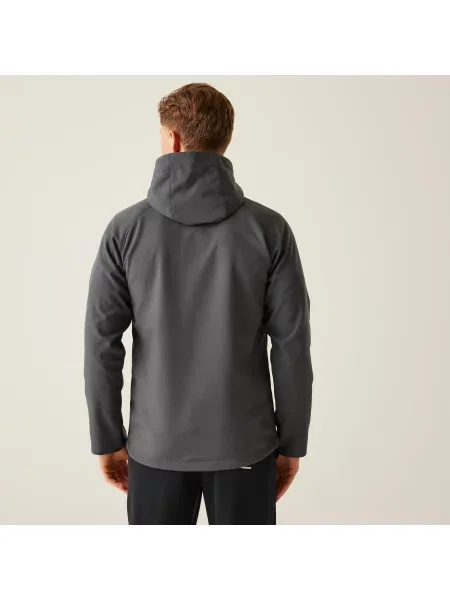 Kurtka z kapturem z podszewką softshell z odstraszaczem szara