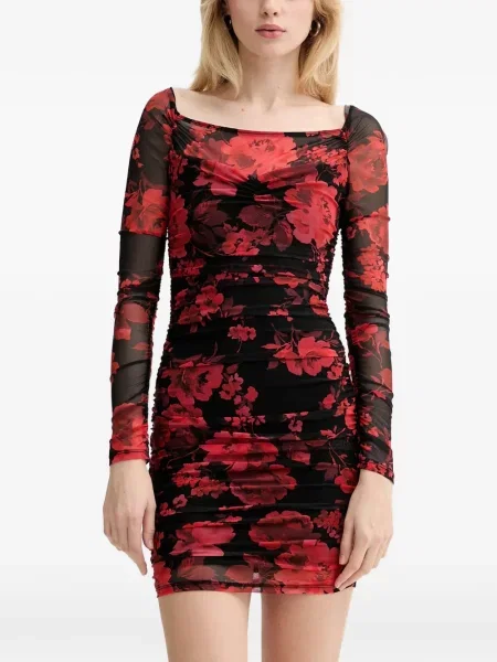 Rochie mini Guess cu model floral roșu
