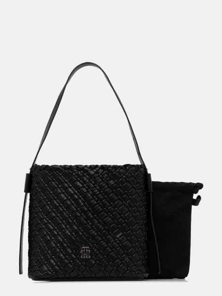 Torebka Tommy Hilfiger pleciona czarna