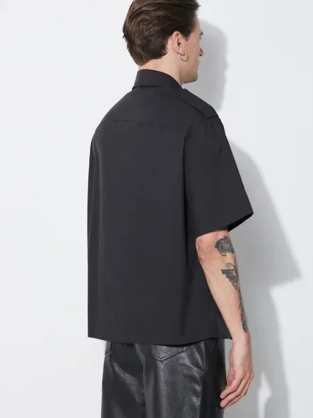 Сорочка Neil Barrett Loose Military Police Detail Short Sleeve Shirt regular класичний комір чорний