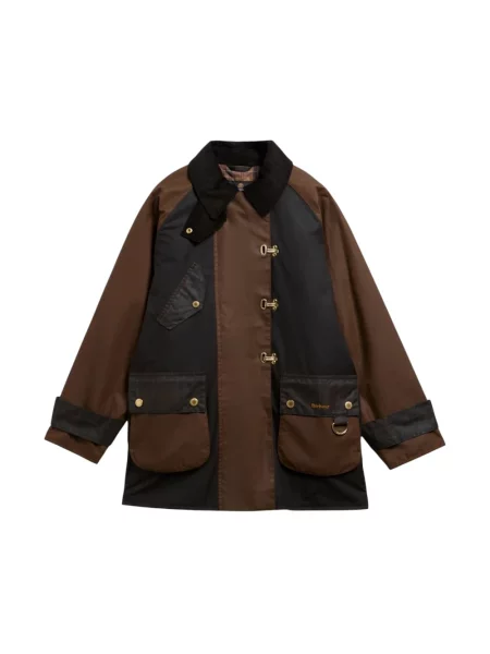 Woskowana kurtka Barbour w kratę brązowa