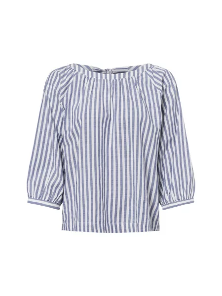 Bluzka z krótkim rękawem o kroju loose fit z mieszanki i bawełny S.oliver Red Label błękitna
