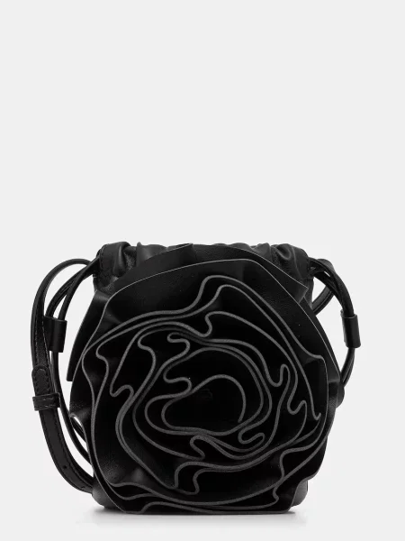 Torebka skórzana Liviana Conti skórzana w kwiatki czarna