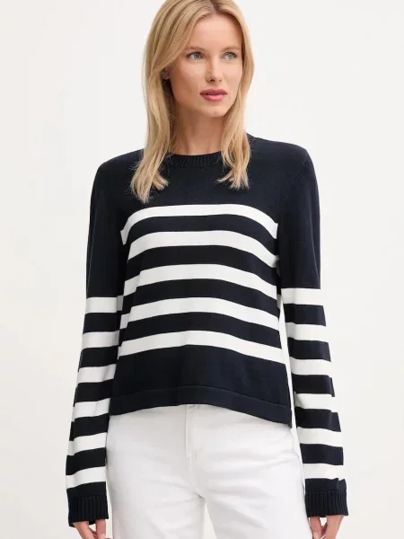 Пуловер Barbour DEMI от лека материя тъмносиньо