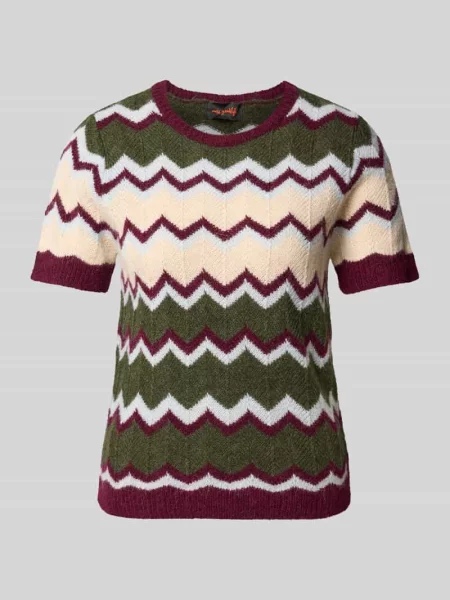 Sweter krój regular fit z alpaki z krótkim rękawem dzianinowy design Miss Goodlife