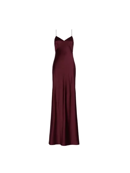 Satynowa sukienka Max Mara czerwona
