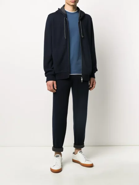 Hoodie Brunello Cucinelli μπλε