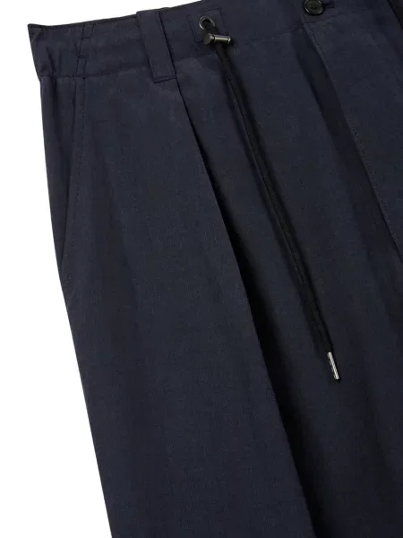 Plisované stahovací šňůrka kalhoty Tomboy modré