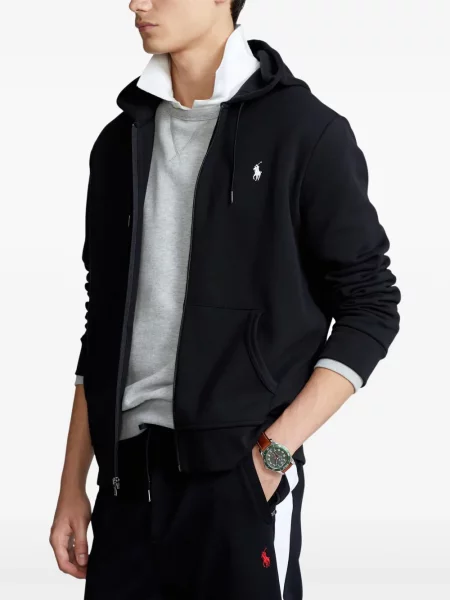 Tricou polo Polo Ralph Lauren cu dungi cu două rânduri de nasturi cu aplicații negru