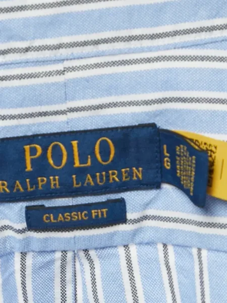 Костюм поло тениска Polo Ralph Lauren от джърси на райета черно