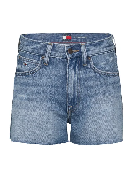 Tommy Jeans farmer rövidnadrág sima magas derekú kék