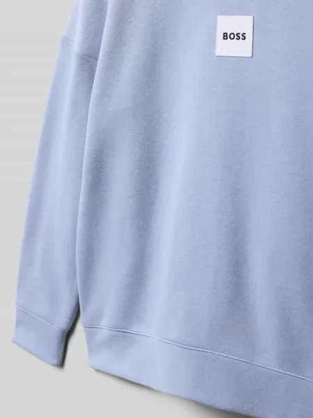 Bluza dresowa o regularnym kroju z mieszanki bawełny Boss błękitna