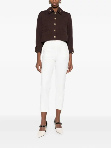 Cropp pantaloni Elisabetta Franchi alb