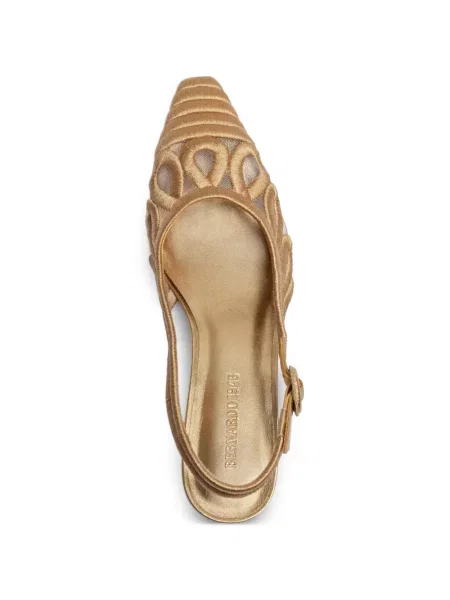 Lodičky Bernardo s výšivkou s otevřenou patou