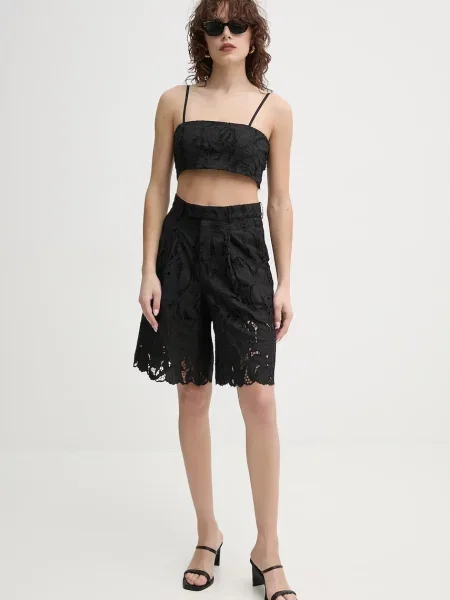 Шорти ISABELLE BLANCHE однотонні висока посадка чорний