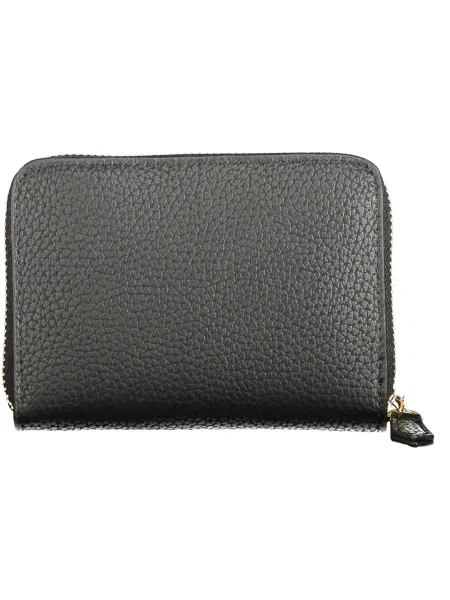 Lniany portfel Valentino z logo czarny