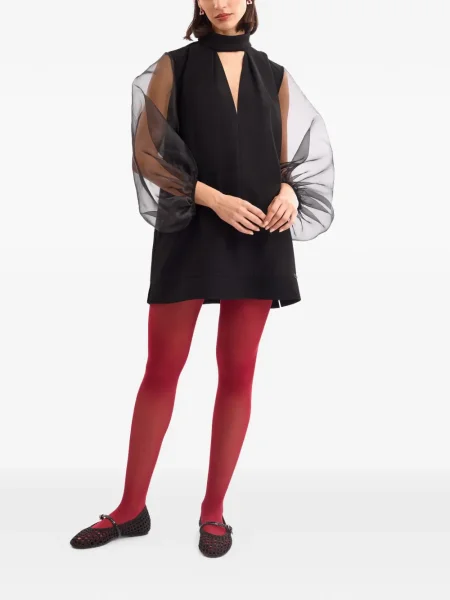 Mała sukienka mini Gemy Maalouf z dekoltem w serek garniturowa czarna