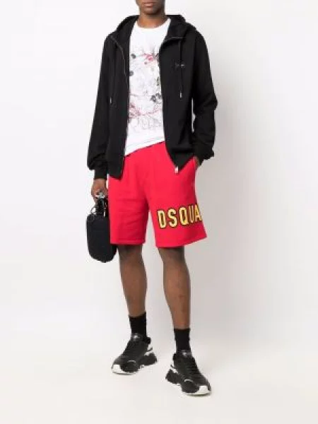 Raštuotos šortai Dsquared2 raudona