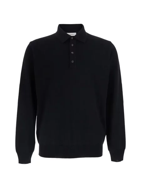Tricou polo Kangra tricotate negru