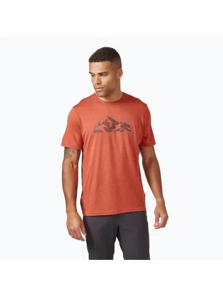 Férfi póló Rab Mantle Mountain Tee red clay Mantle Mountain Tee piros