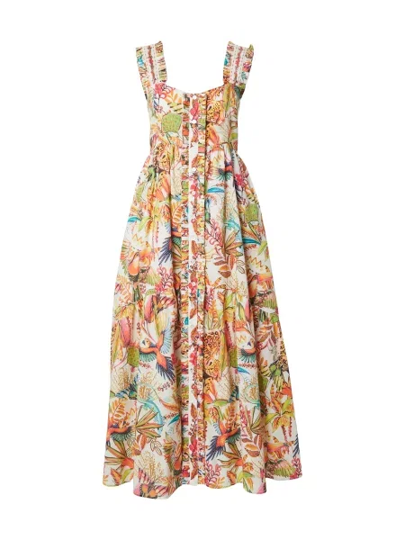 PRINCESS GOES HOLLYWOOD Obleka azur / svetlo zelena / oranžna bela
