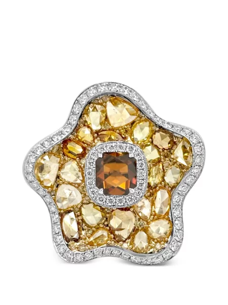 Inel Hyt Jewelry cu model floral argintiu