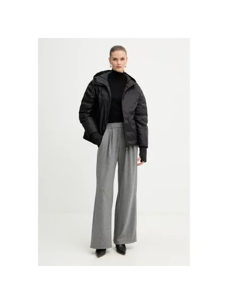Lniana kurtka puchowa Armani Exchange czarna